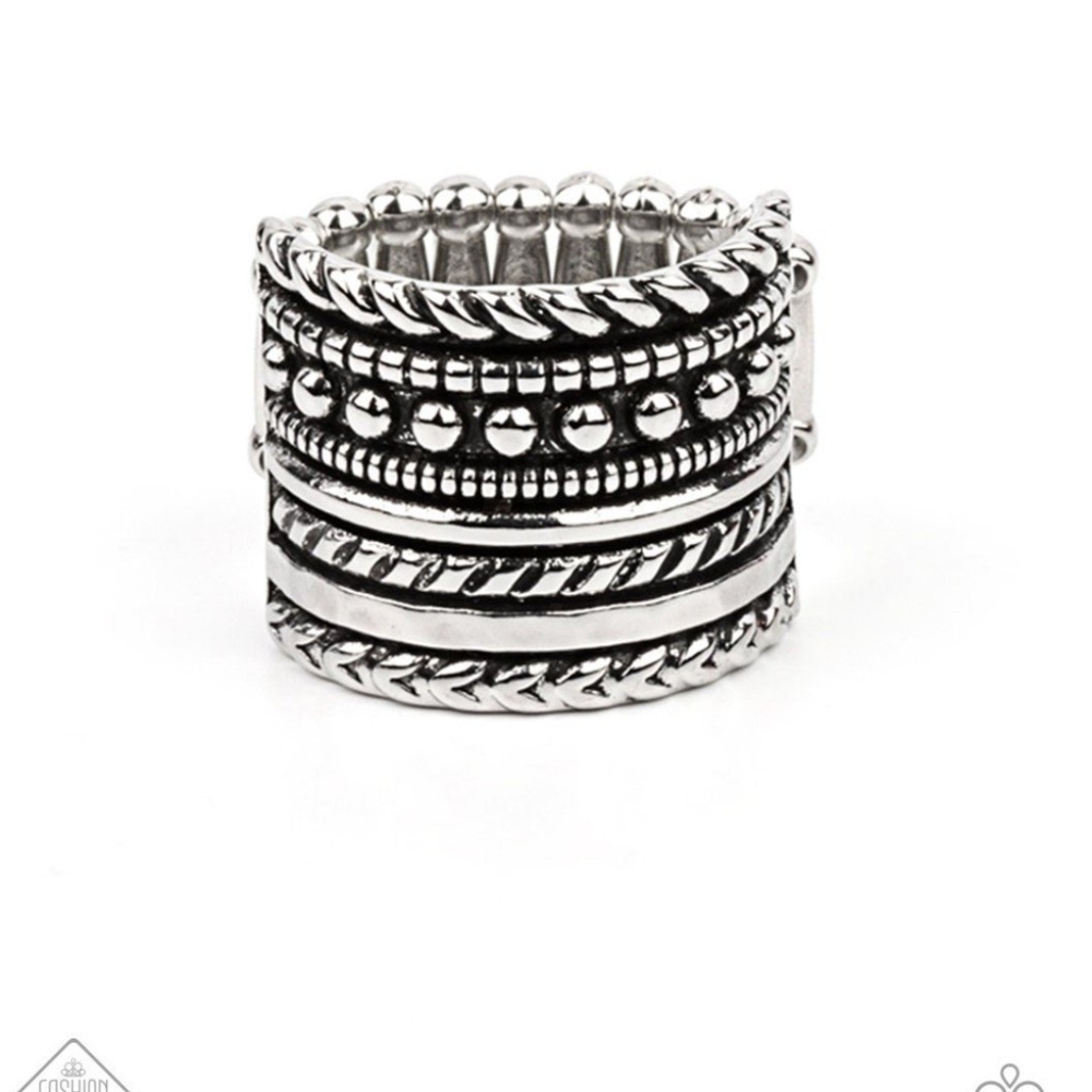 Elegant Silver Band Ring Stacked Odds Fashion Jewerly Stretchy Band